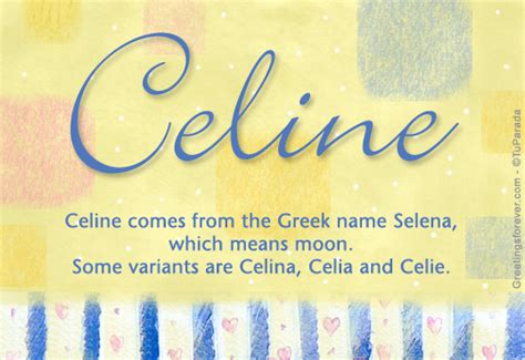 celine name meaning in islam|Celine name pronunciation.